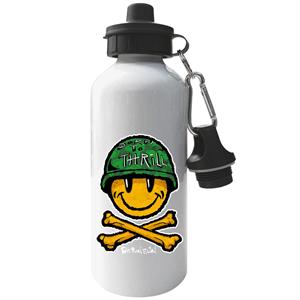 Fatboy Slim Born To Thrill Army Smiley And Crossbones Aluminium Sports Water Bottle