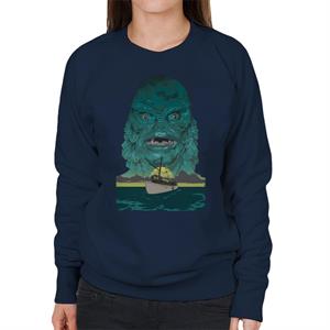 The Creature From The Black Lagoon Demon Head Boat Women's Sweatshirt