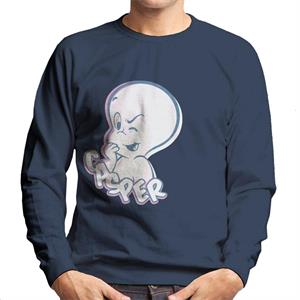 Casper The Friendly Ghost Winking Face Men's Sweatshirt