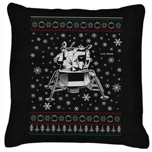 NASA Apollo Lunar Module Christmas Knit Pattern Cushion