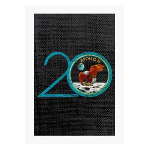 NASA Apollo 11 20th Anniversary Badge Distressed A4 Print