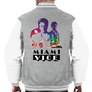 Miami Vice Sonny And Rico City Lights Silhouette Men's Varsity Jacket