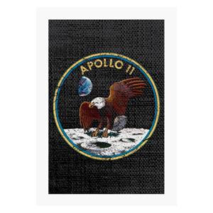 NASA Apollo 11 Mission Badge Distressed A4 Print