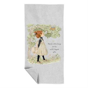 Holly Hobbie Natures Little Things Dark Text Beach Towel