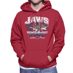 Jaws Shark Hunting Expedition Amity Island Men's Hooded Sweatshirt