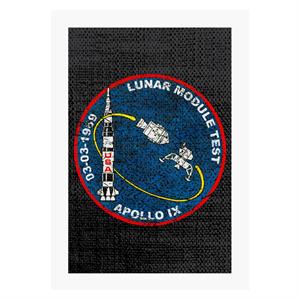 NASA Apollo 9 Mission Badge Distressed A4 Print