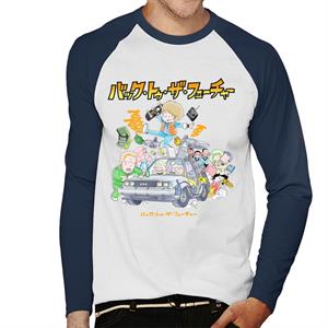 Back To The Future Characters Kanji Men's Baseball Long Sleeved T-Shirt