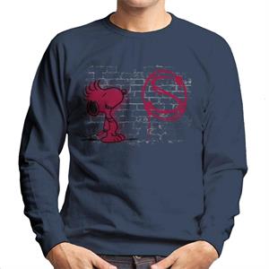 Peanuts Snoopy Red S Graffiti Men's Sweatshirt