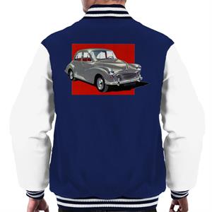 Morris Minor Red Background British Motor Heritage Men's Varsity Jacket