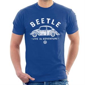 Official Volkswagen Beetle White Live The Adventure Men's T-Shirt