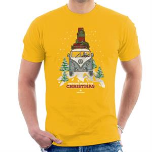 Volkswagen Christmas Camper White Text Men's T-Shirt