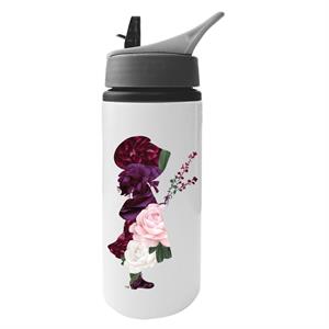 Holly Hobbie Flowers Silhouette Aluminium Water Bottle With Straw