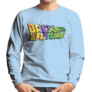 Back To The Future Striped Colourful Logo Men's Sweatshirt