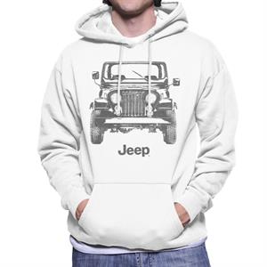 Jeep Classic Front View Men's Hooded Sweatshirt