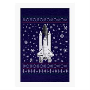 NASA Challenger Shuttle Christmas Knit Pattern A4 Print