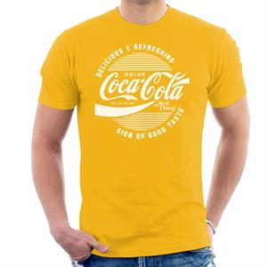 Official Coca Cola Circle Logo White Text Men's T-Shirt