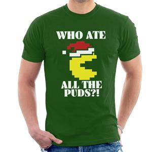 Pac-Man Christmas Who Ate All The Puds Men's T-Shirt