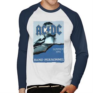 AC/DC Summer 1991 Band Personnel Men's Baseball Long Sleeved T-Shirt