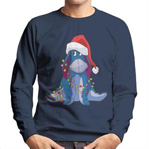 Disney Christmas Eeyore Tangled In Festive Lights Men's Sweatshirt