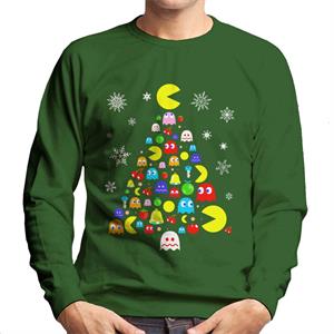 Pac-Man Christmas Tree Of Characters Men's Sweatshirt