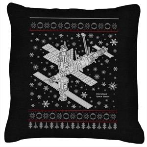 NASA International Space Station Christmas Knit Cushion