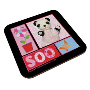 Sooty Soo Floral Text Butterfly Coaster