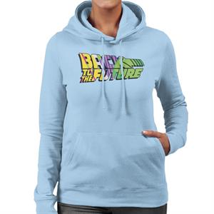 Back To The Future Striped Colourful Logo Women's Hooded Sweatshirt