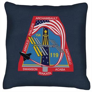 NASA STS 119 Space Shuttle Discovery Mission Patch Cushion