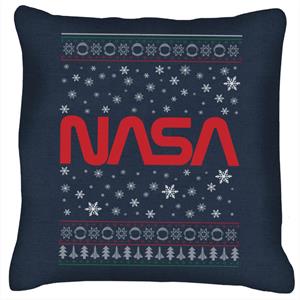 NASA 1975-1992 Logo Christmas Knit Pattern Cushion