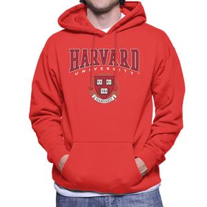 Harvard University Red Veritas Crest Men's Hooded Sweatshirt