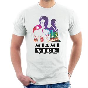 Miami Vice Sonny And Rico City Lights Silhouette Men's T-Shirt