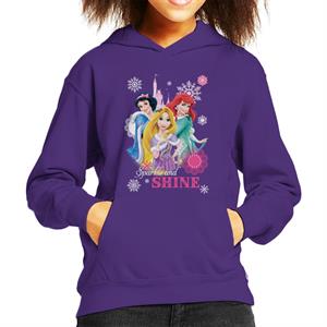 Disney Christmas Princesses Sparkle And Shine Kid's Hooded Sweatshirt