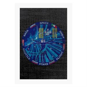 NASA ISS Expedition 37 Mission Badge Distressed A4 Print