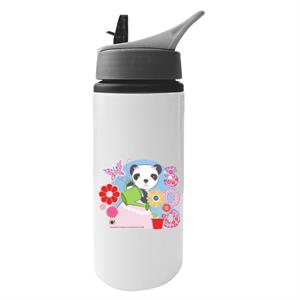 Sooty Soo Watering Flower Pot Aluminium Water Bottle With Straw