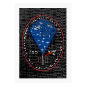 NASA STS 125 Atlantis Mission Badge Distressed A4 Print