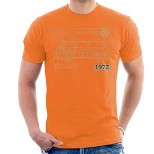 Official Volkswagen Type 2 Camper Plans Light Text Men's T-Shirt