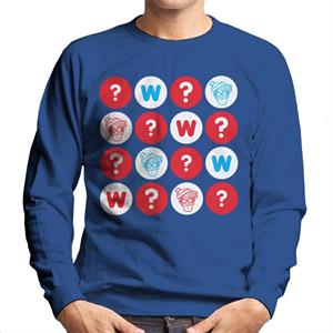 Where's Wally Character Heads And Question Marks Men's Sweatshirt