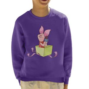 Disney Christmas Piglet In Gift Box Design Kid's Sweatshirt