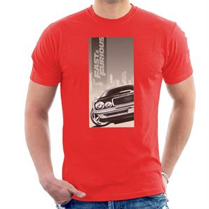 Fast and Furious Dodge Charger City Backdrop Men's T-Shirt