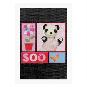 Sooty Soo Floral Text Butterfly A4 Print