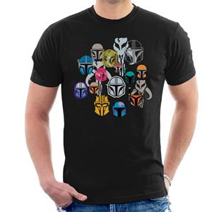 Star Wars The Mandalorian The Tribe Helmets Montage Men's T-Shirt