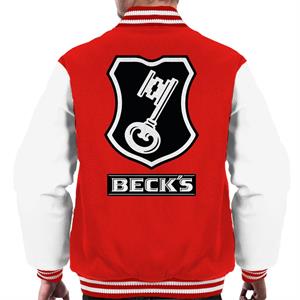 Beck's Logo Filled Black Key Men's Varsity Jacket