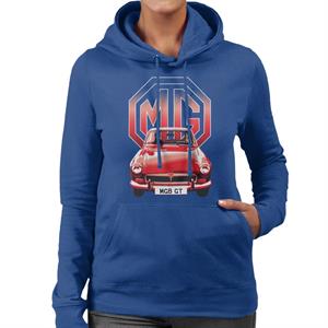 MG B GT Red British Motor Heritage Women's Hooded Sweatshirt