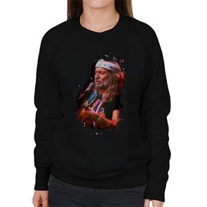 TV Times Willie Nelson Live Paint Splatter Women's Sweatshirt