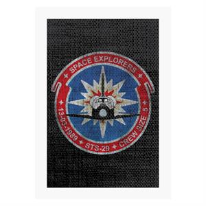 NASA STS 29 Discovery Mission Badge Distressed A4 Print