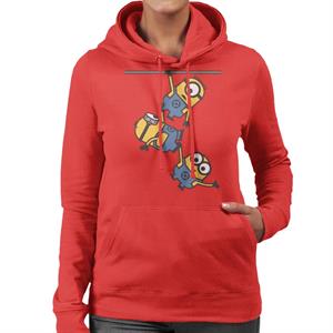 Despicable Me Bob Stuart And Dave The Minions Hanging Women's Hooded Sweatshirt