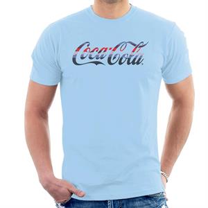 Coca Cola Horizon Stripe Logo Men's T-Shirt