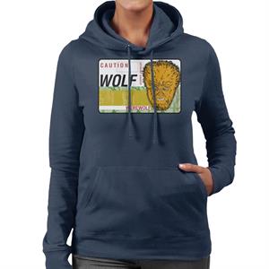 The Wolf Man Caution Extreme Danger Women's Hooded Sweatshirt