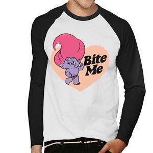 Trolls Loveheart Bite Me Men's Baseball Long Sleeved T-Shirt