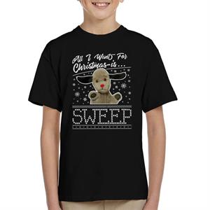 Sooty Christmas All I Want For Christmas Is Sweep Kid's T-Shirt